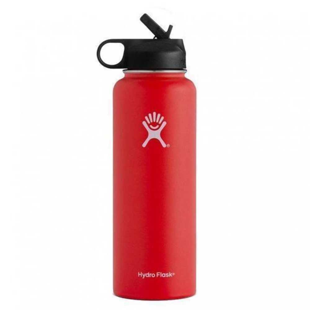Red HydroFlask with Straw Lid
